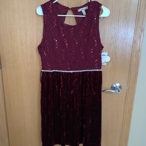 Burgundy Girls Plus size dress